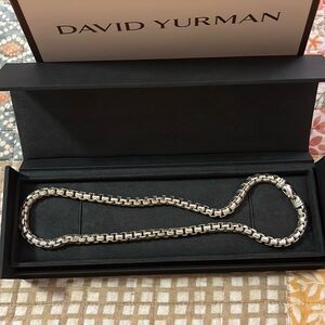 David Yurman Silver box link 20 inch 7.3 mm unisex comes with box